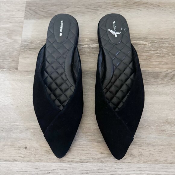 NEW Birdies Black Suede The Swan Mules 10 - Picture 1 of 5